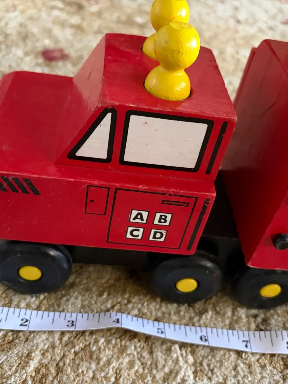 Vintage Montgomery Schoolhouse Inc. Classic Wooden Truck Toy w/ ABC blocks 1978